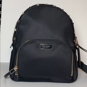 New Kate Spade Black Studded Lyon Medium Backpack